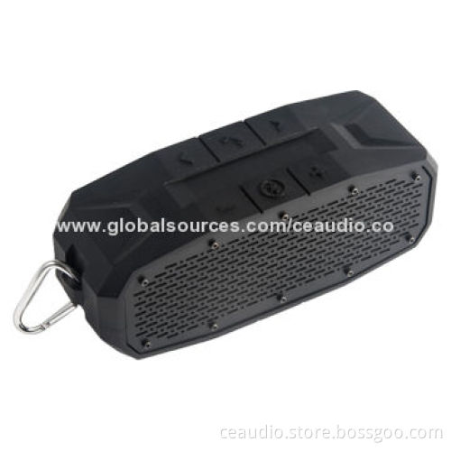 NFC Portable Bluetooth Speaker with Line-in Jack, Hook, Anti-splash, Waterproof, Outdoor